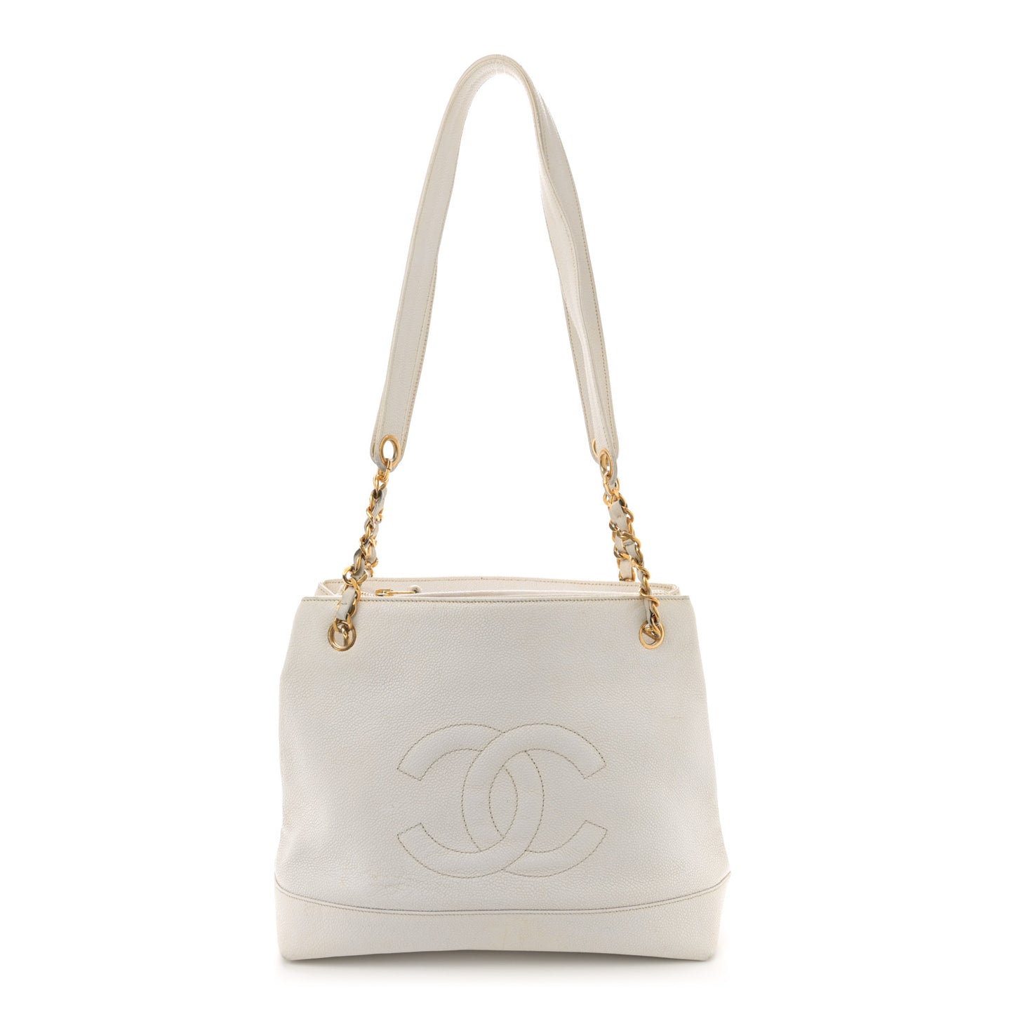Caviar CC Shoulder Bag White
