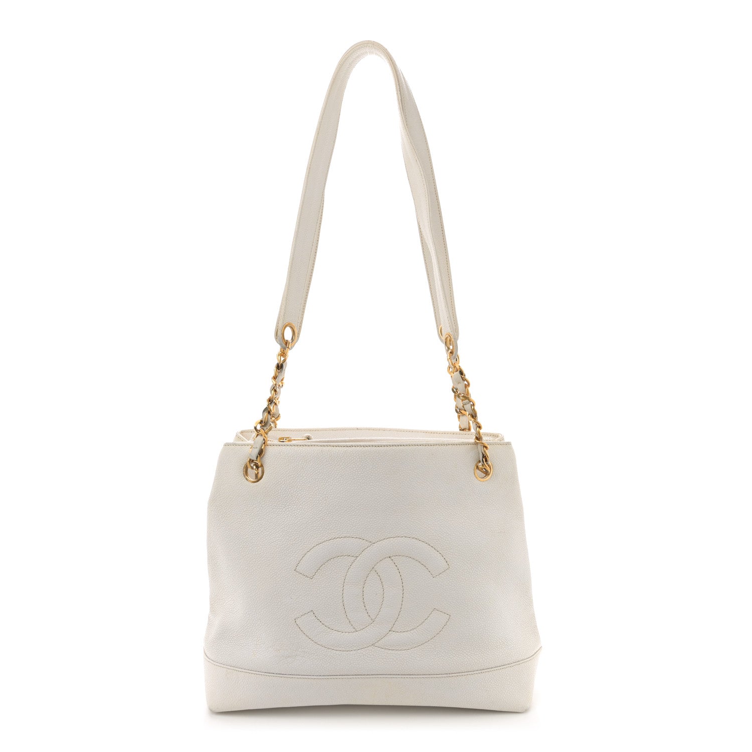 Chanel Caviar CC Shoulder Bag White 1 of 20