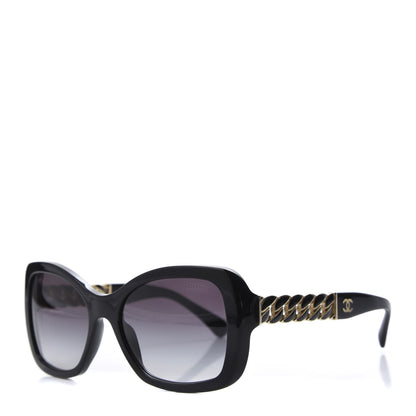 Chanel Acetate Metal Chain Square Sunglasses 5305 Black 1 of 8