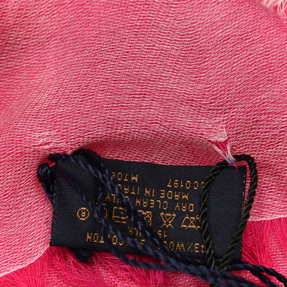 Louis Vuitton Wool Cotton Silk Monogram Stole Pink 5 of 5