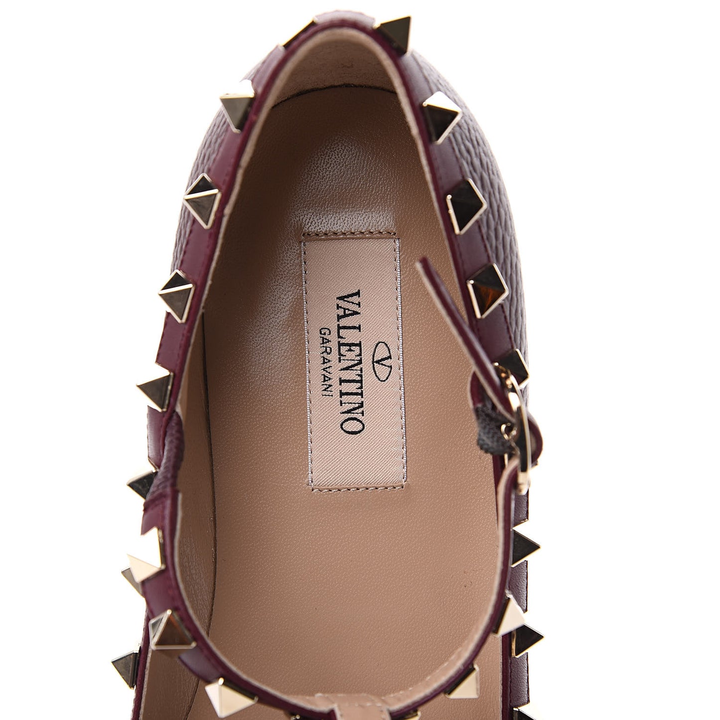Nappa Rockstud Cage Ballerina Flats 37 Rubin