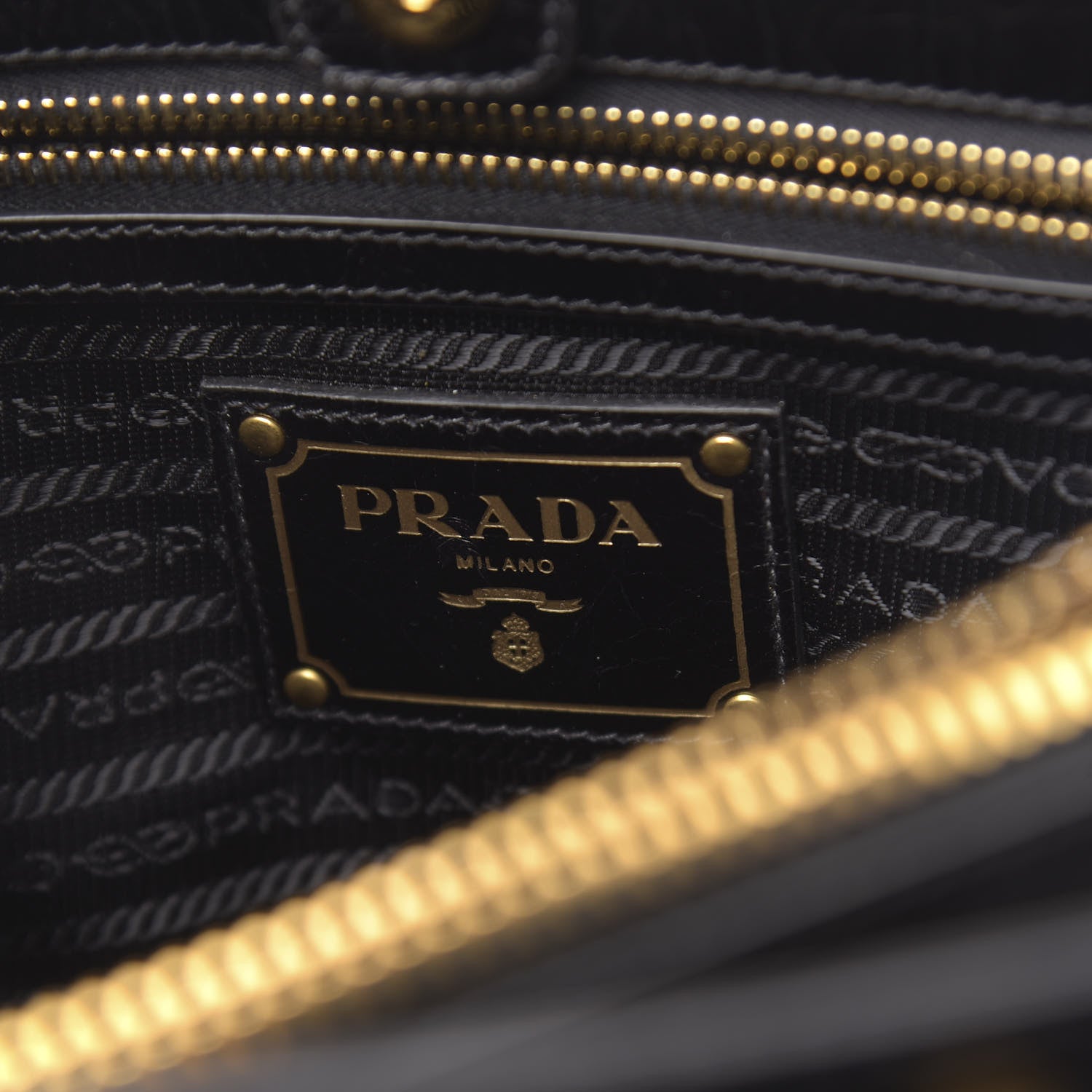 Prada Vitello Shine Tote Black 6 of 10