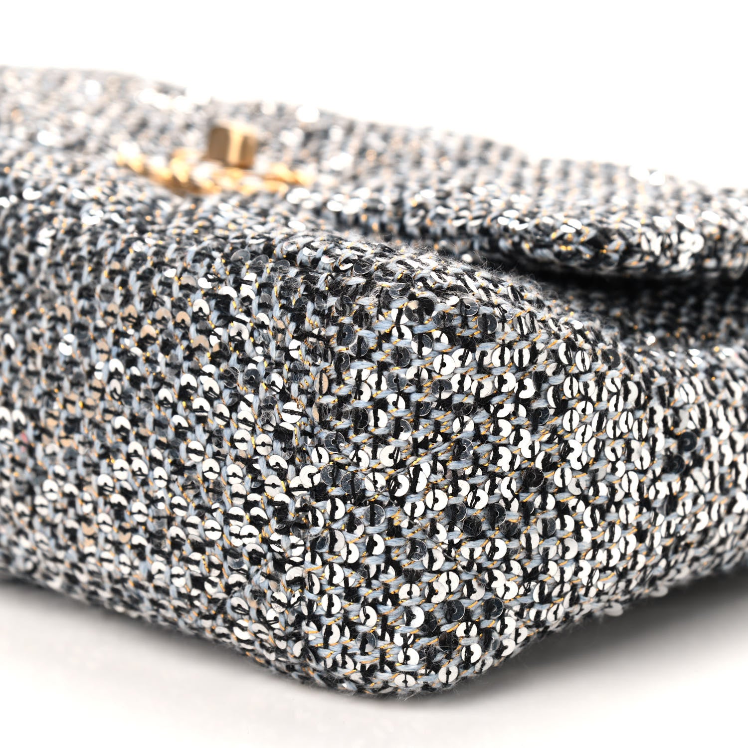 Chanel Sequin Quilted Medium Chanel 19 Flap Silver 9 of 9