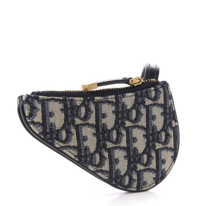 Christian Dior Oblique Saddle Coin Purse Blue 4 of 8