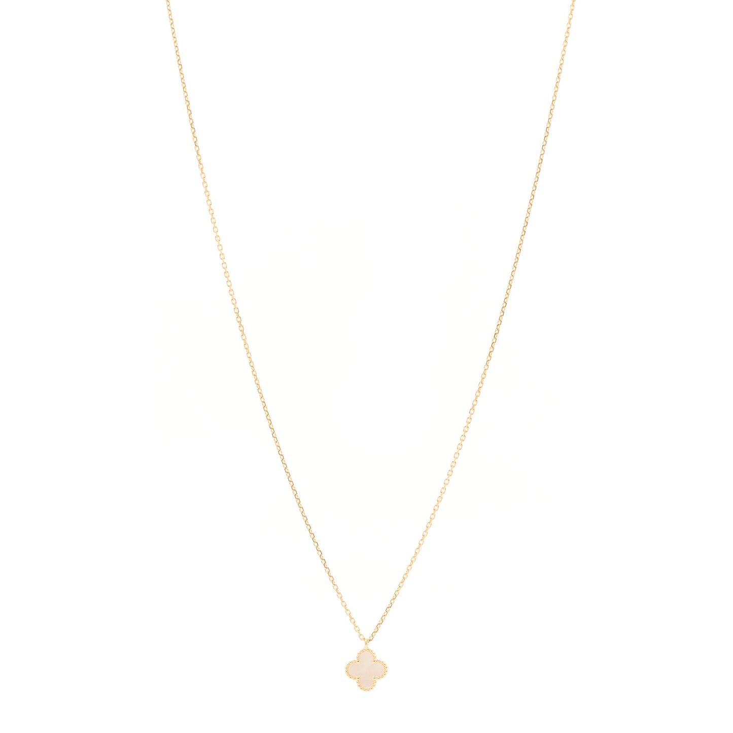 18K Yellow Gold Mother of Pearl Sweet Alhambra Pendant Necklace