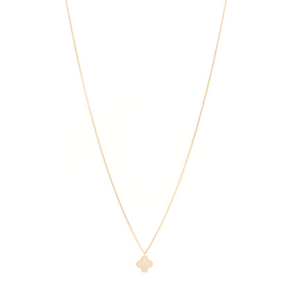 Van Cleef & Arpels 18K Yellow Gold Mother of Pearl Sweet Alhambra Pendant Necklace 1 of 5