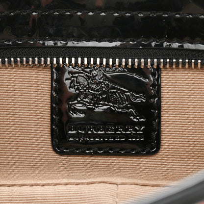 Burberry Patent Supernova Check Link Stirrup Small Bag Black 6 of 11