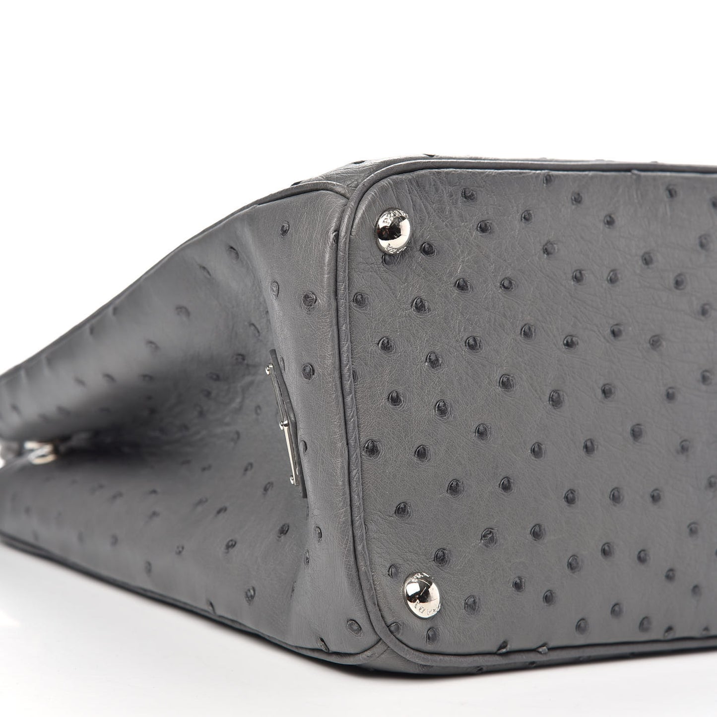 Ostrich Medium Galleria Double Zip Tote Grey