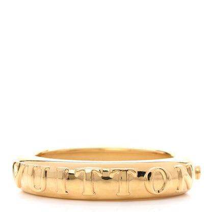Louis Vuitton Brass Family Bangle Bracelet S Gold 3 of 4