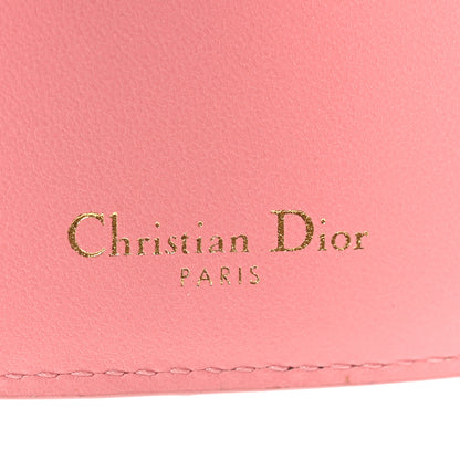 Christian Dior Grained Calfskin Supple Cannage Caro Compact Zipped Wallet Pink 6 of 7