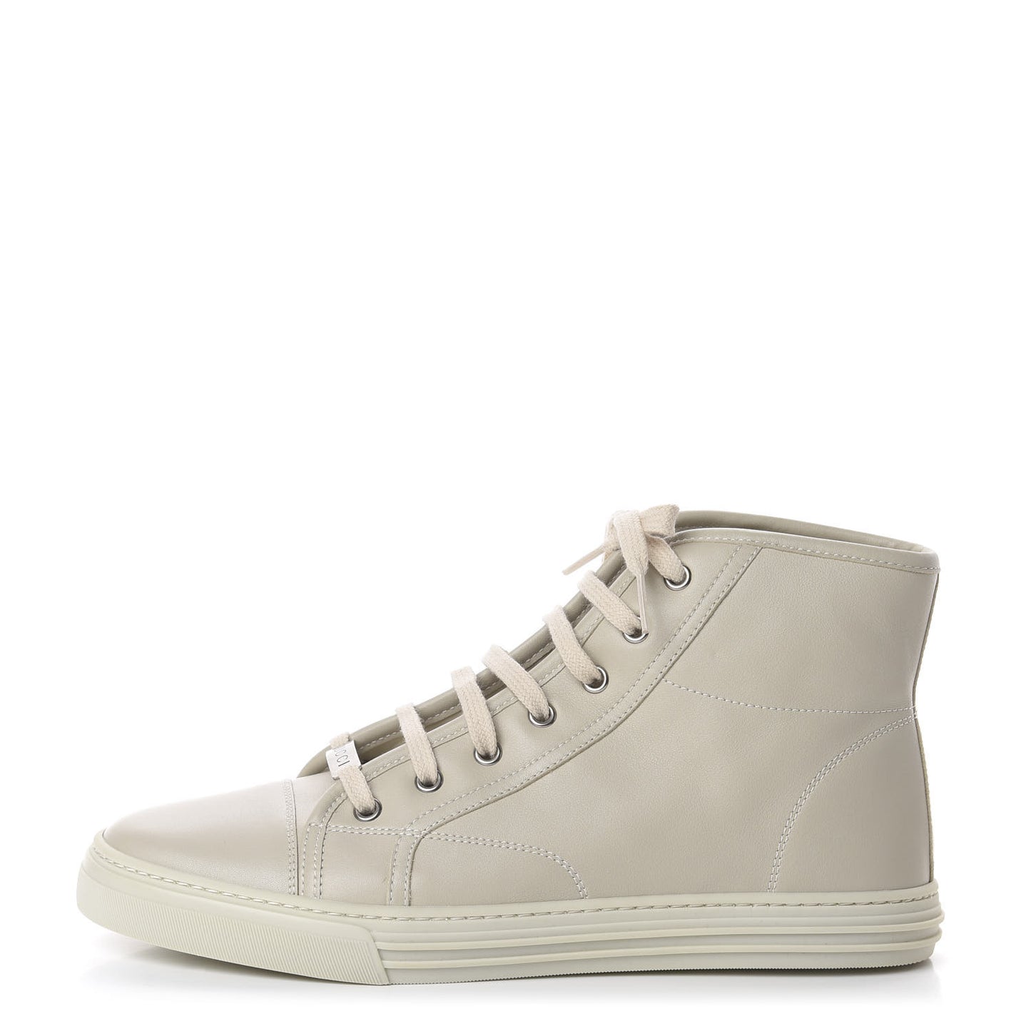 Calfskin Womens High Top Sneakers 39.5 Mystic White