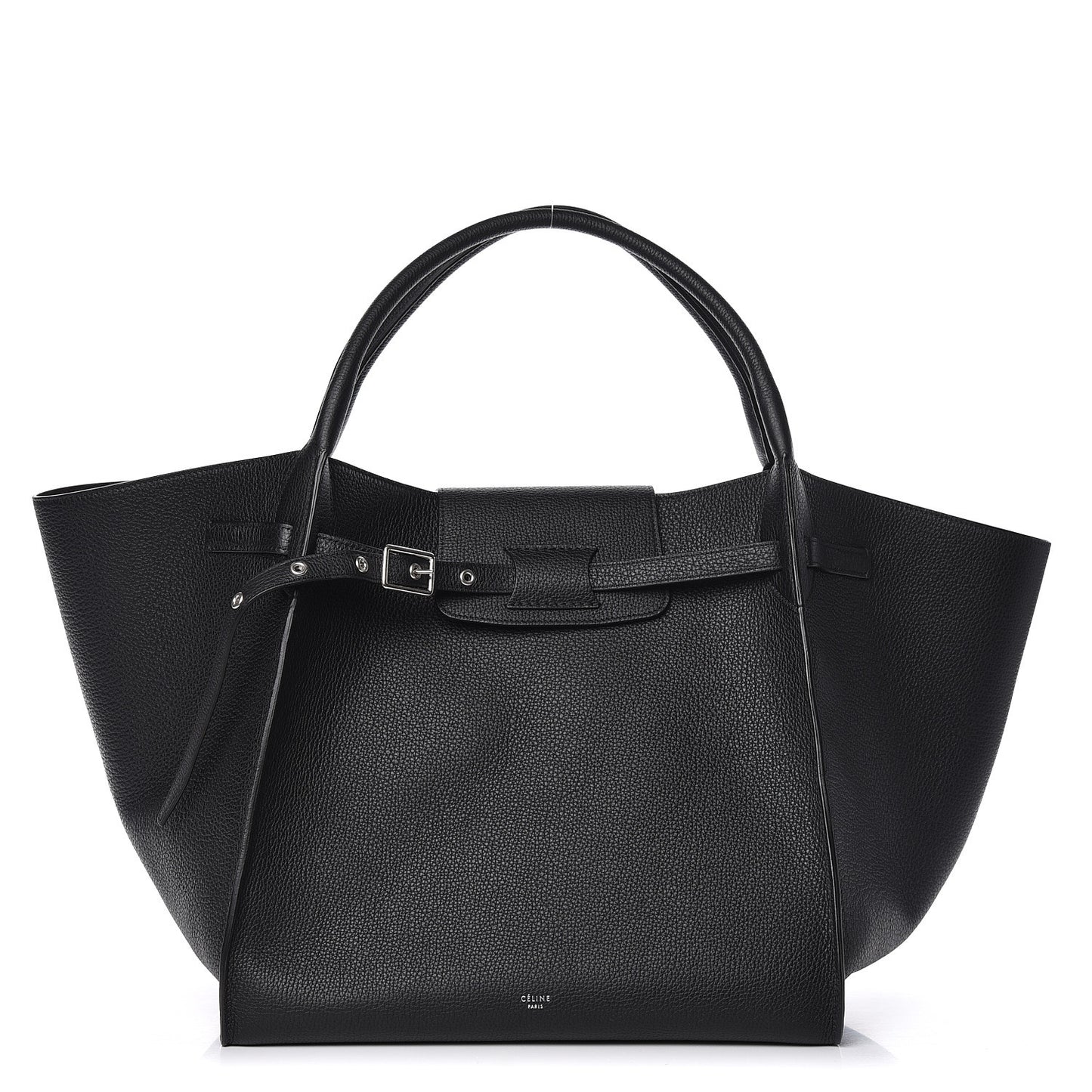 Supple Grained Calfskin Medium Big Bag Black