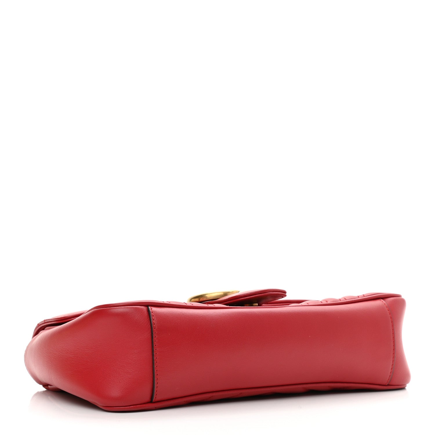 Gucci Calfskin Matelasse Small GG Marmont Shoulder Bag Hibiscus Red 3 of 13