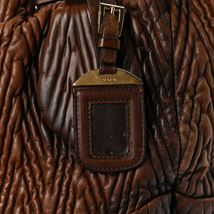 Prada Nappa Chevron Braided Drawstring Bag Brown 8 of 9