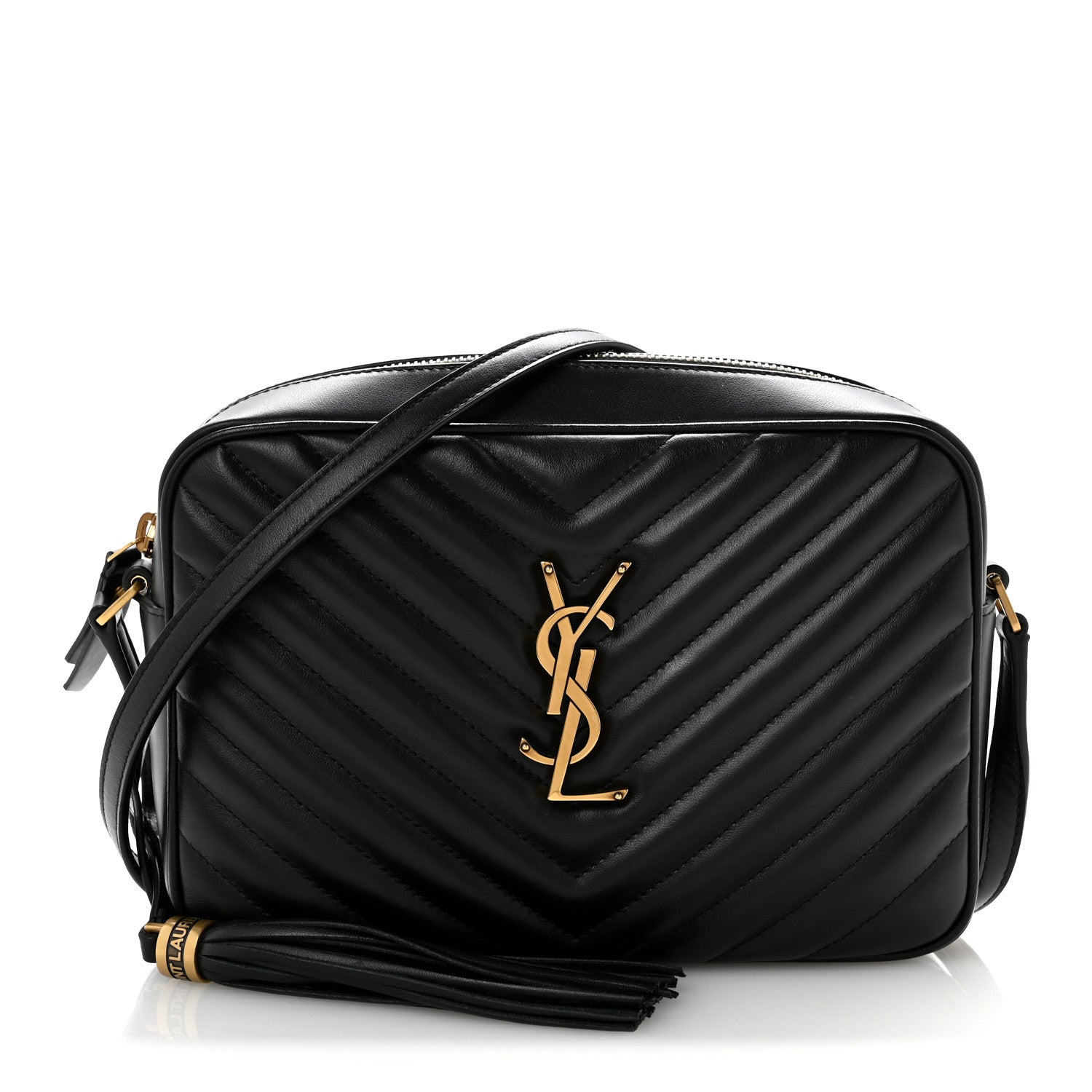 Saint Laurent Calfskin Matelasse Monogram Lou Camera Bag Black 1 of 10