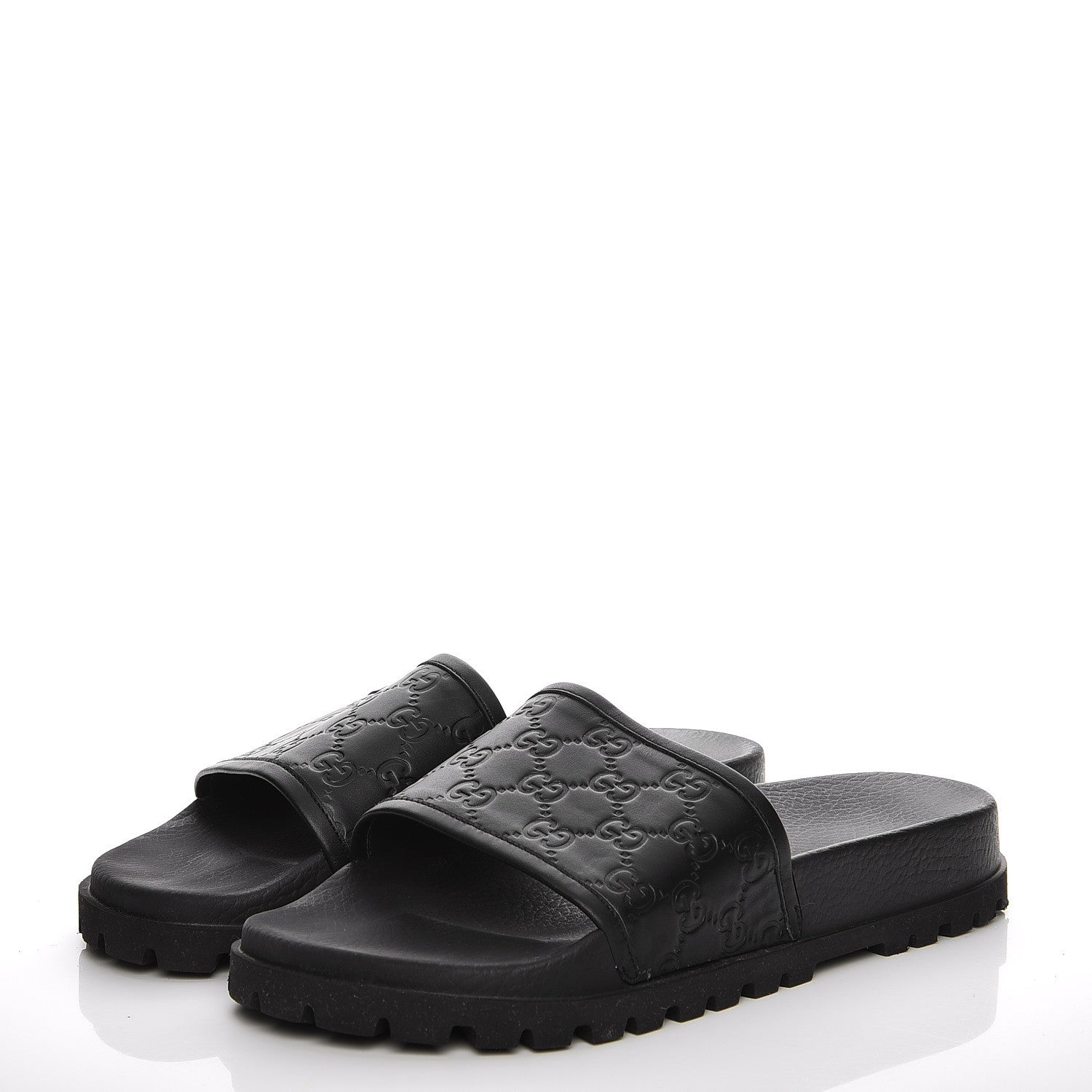 Gucci Guccissima Mens Lug Sole Slide Sandals 11 Black 3 of 9
