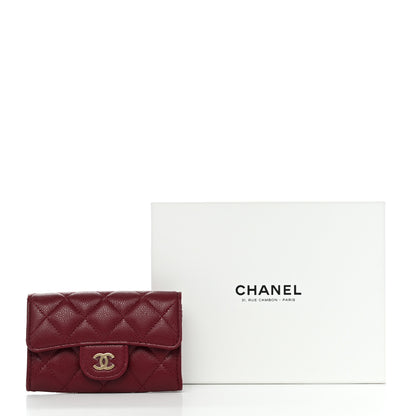 Chanel Caviar Quilted Flap Card Holder Wallet Burgundy 9 of 9