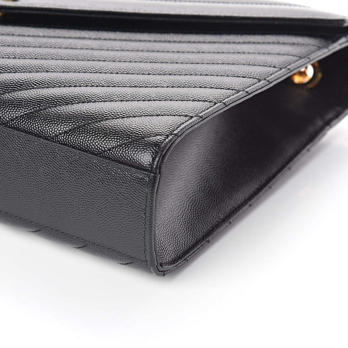 Grain De Poudre Matelasse Chevron Large Monogram Satchel Black