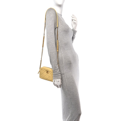 Chanel Shiny Caviar Quilted Chain Melody Camera Bag Yellow 2 of 10