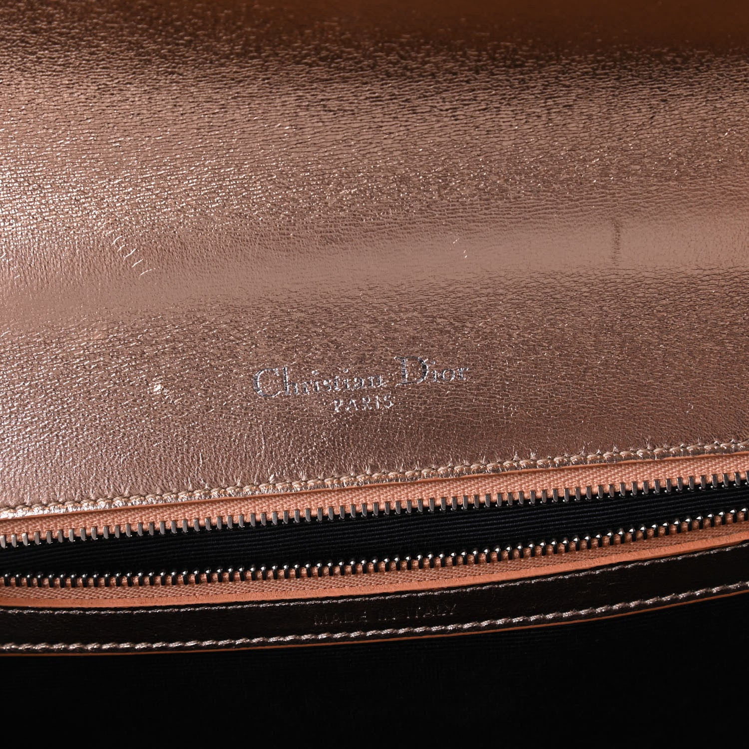 Christian Dior Metallic Ceramic Effect Deerskin Medium Diorama Flap Bag Gold 8 of 12
