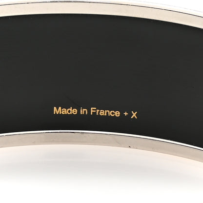 Hermes Enamel Printed Wide Grand Apparat Bracelet Black 4 of 5