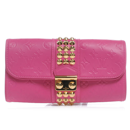 Louis Vuitton Calfskin Embossed Courtney Pochette Clutch Fuchsia 1 of 7