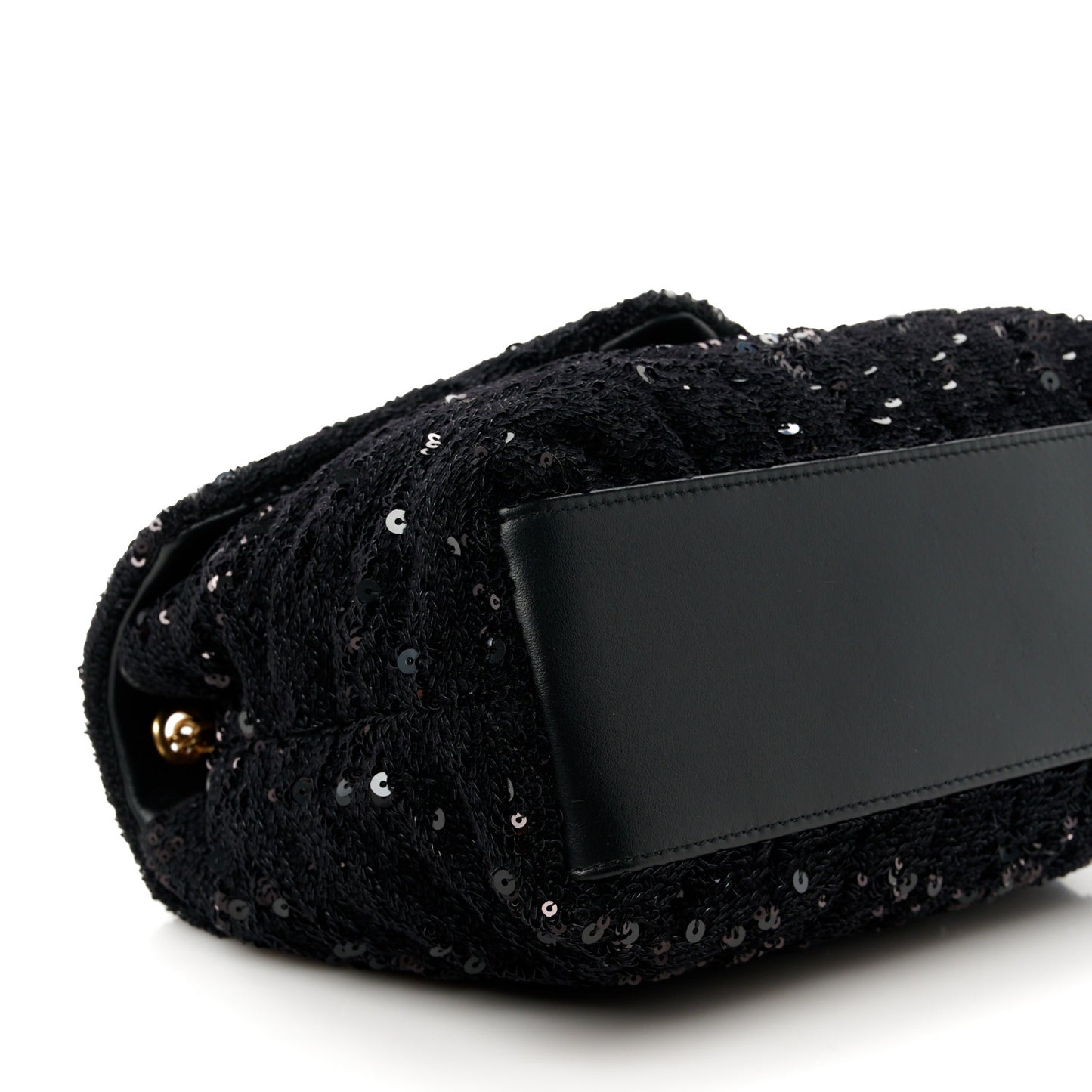Sequin Y Quilted Monogram Small Loulou Chain Satchel Black