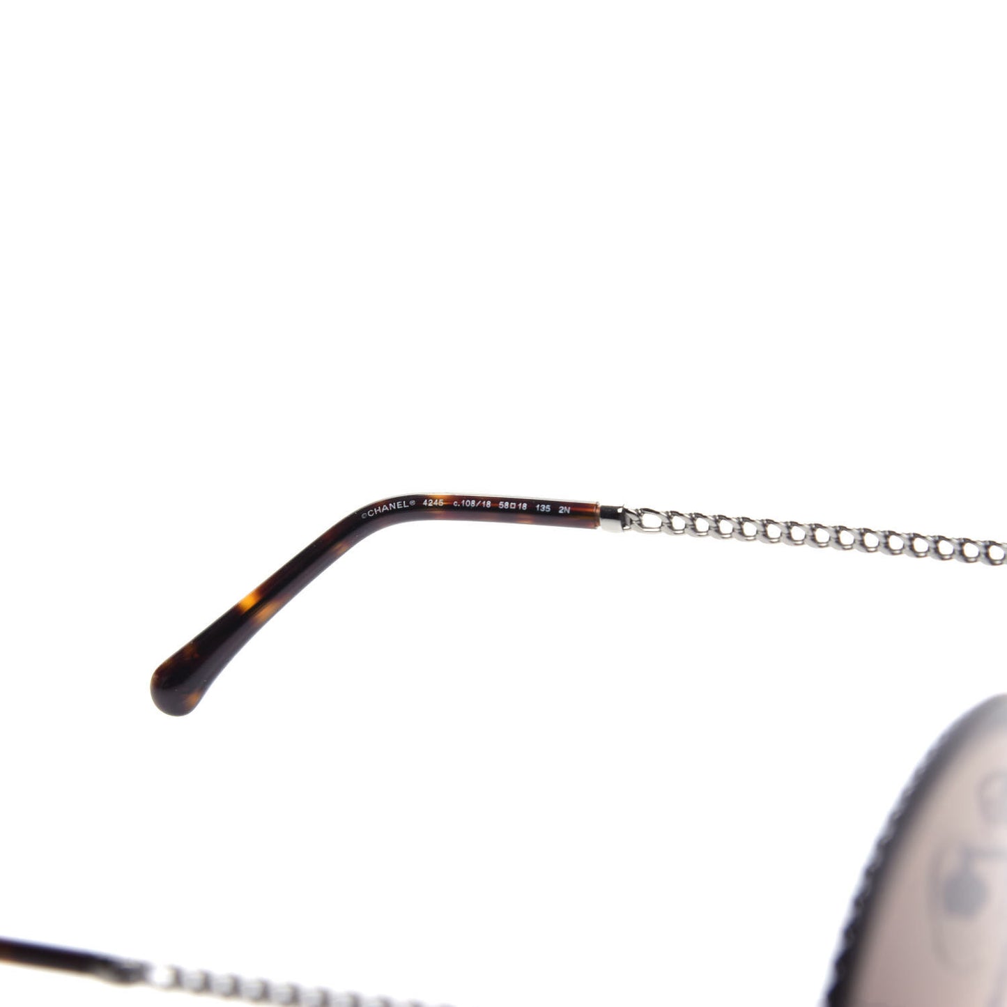 Metal Chain Round Sunglasses 4245 Brown Gold