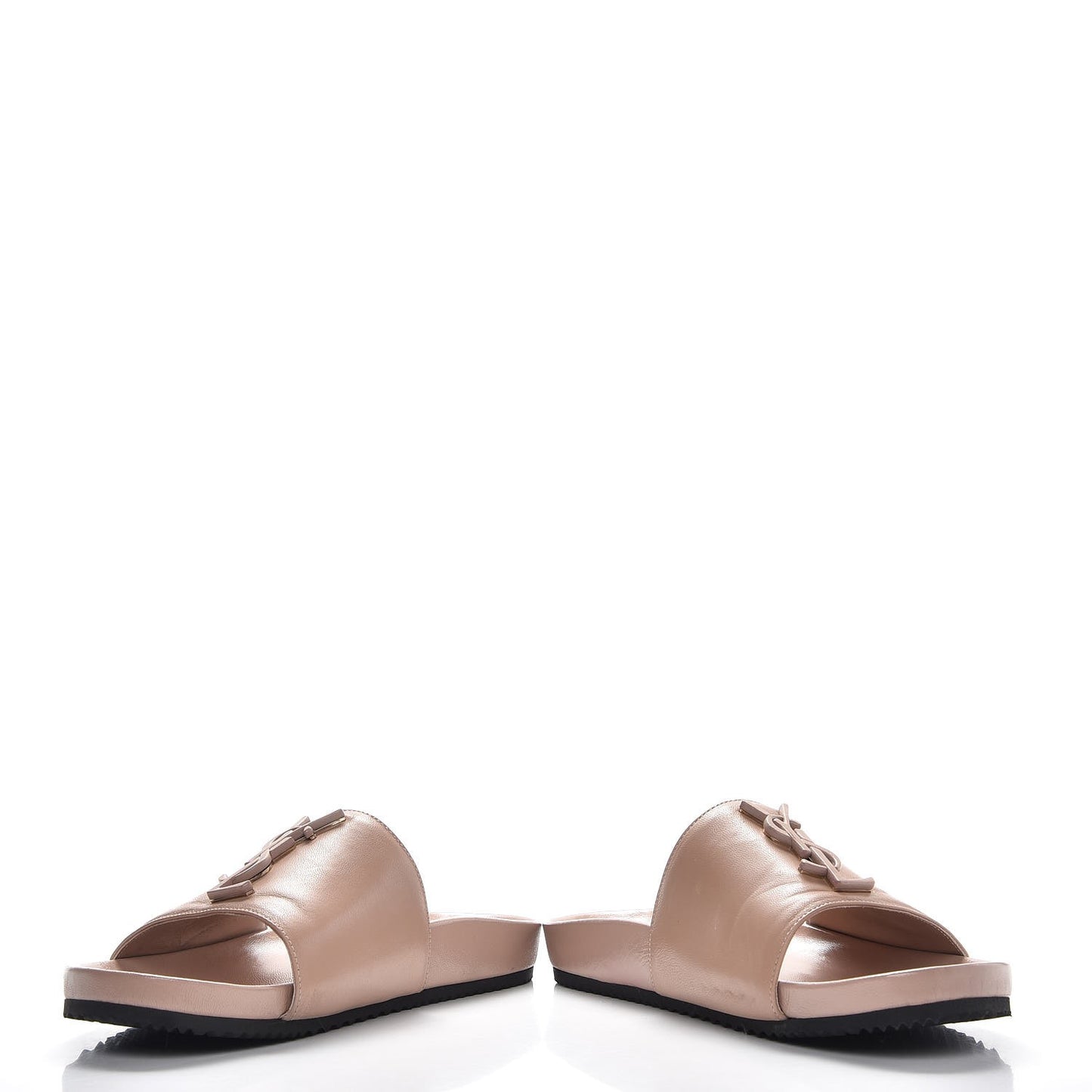 Lambskin Joan Slide Sandals 38 Nude