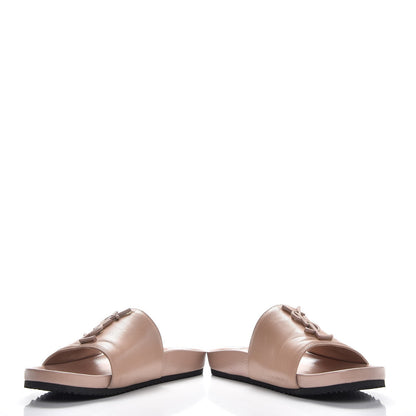 Saint Laurent Lambskin Joan Slide Sandals 38 Nude 5 of 12