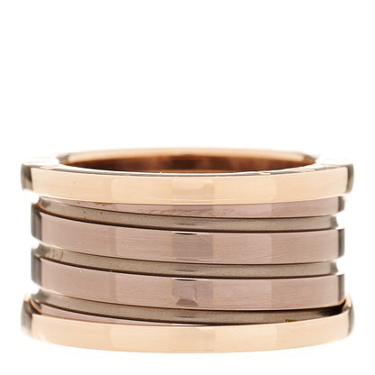 Bulgari 18K Rose Gold Bronze Cermet B.Zero1 Roma Four-Band Ring 55 7.25 2 of 3