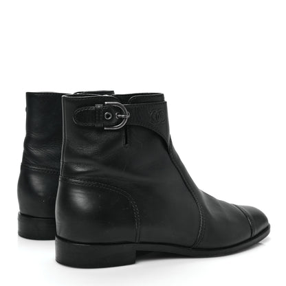 Chanel Calfskin CC Short Boots 41.5 Black 4 of 9