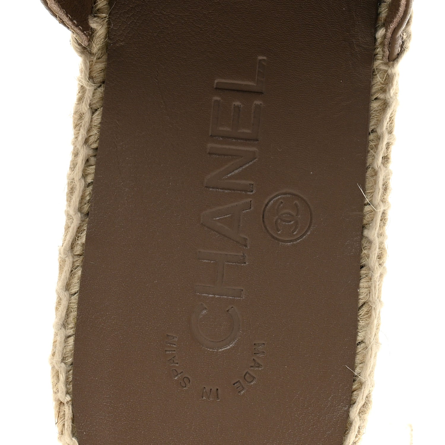 Chanel Calfskin CC Espadrille Mules 39 Dark Beige 7 of 10