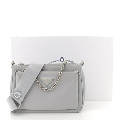 Prada Re-Nylon Saffiano Double Pouch Shoulder Bag Fiordaliso 13 of 13