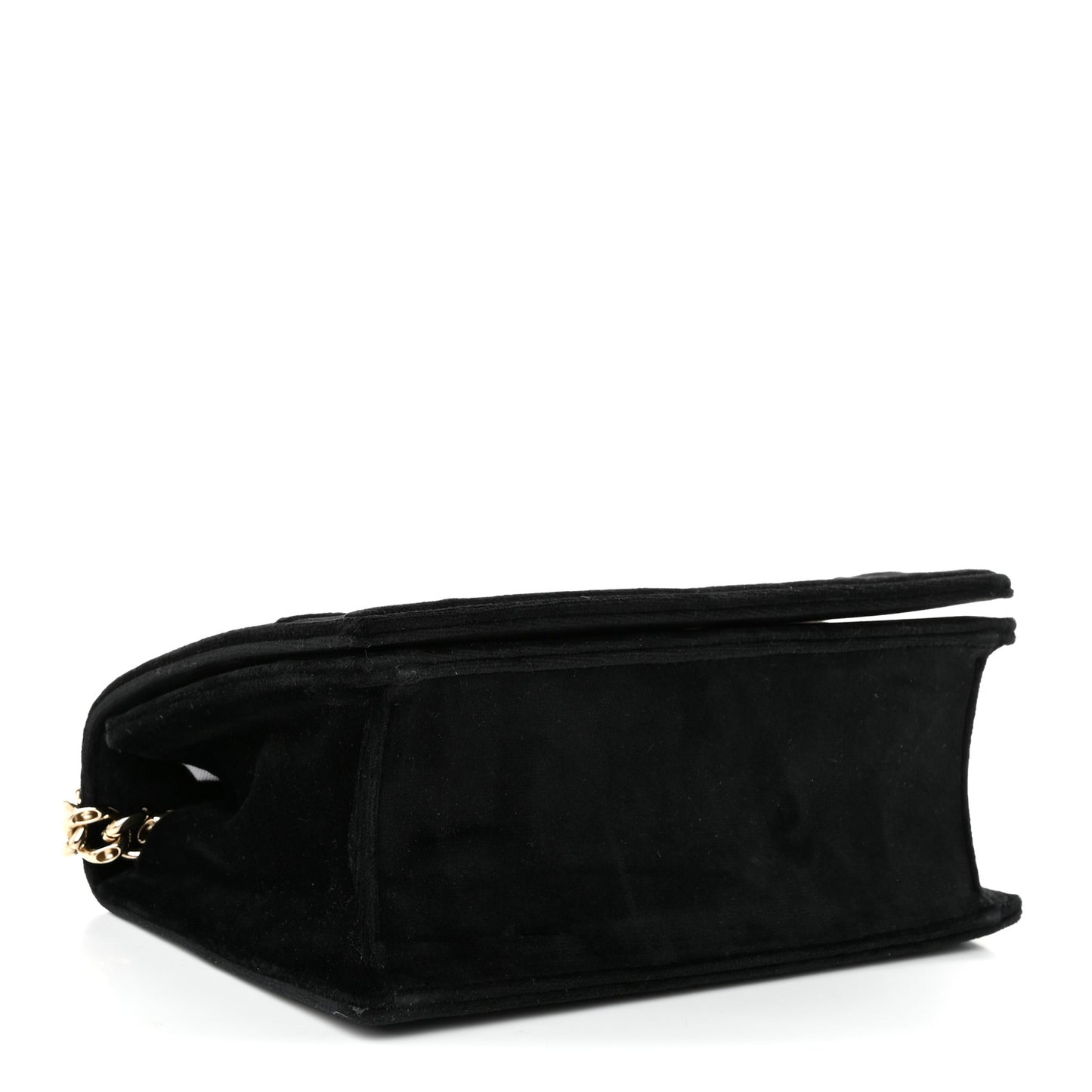 Velvet Small Diorama Flap Bag Black