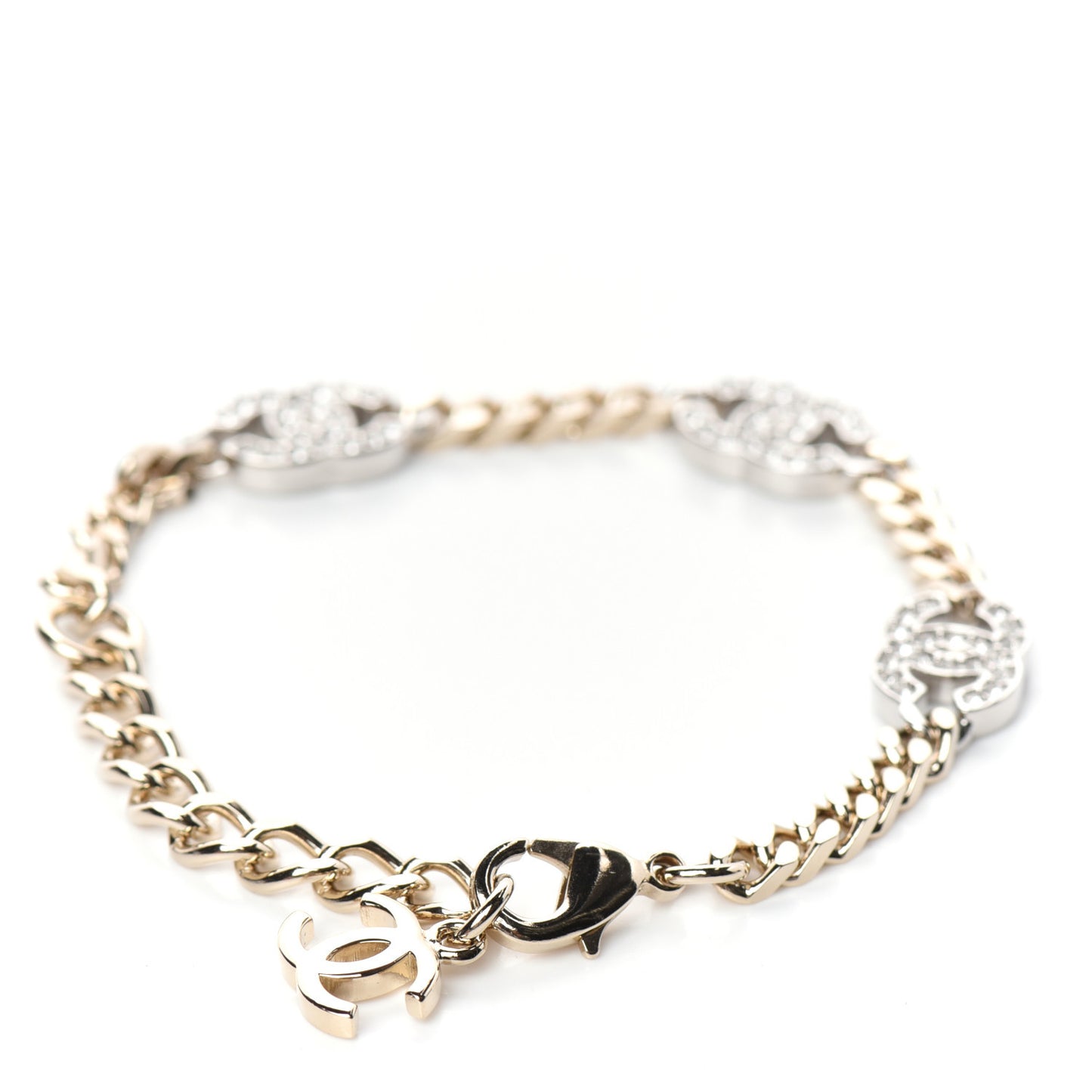 Crystal CC Chain Bracelet Gold Silver
