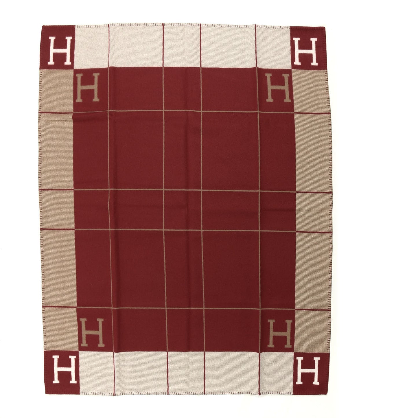 Wool Cashmere Avalon III Blanket Ecru Rouge H