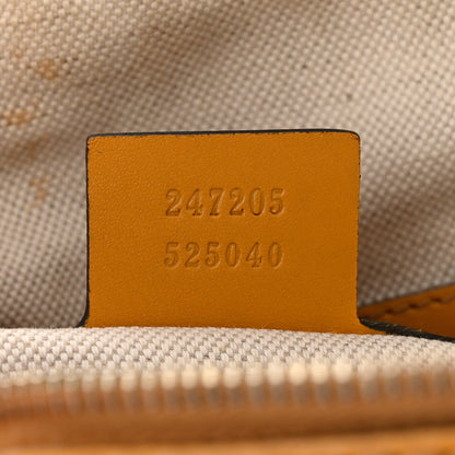 Gucci Monogram Selleria Calfskin Vintage Web Medium Boston Beige Ebony Yellow 7 of 14