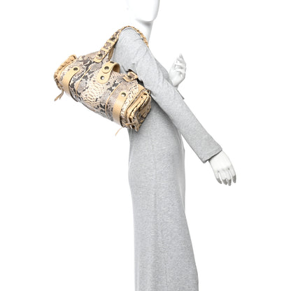 Chloe Snakeskin Calfskin Silverado Shoulder Bag Marbre 2 of 9