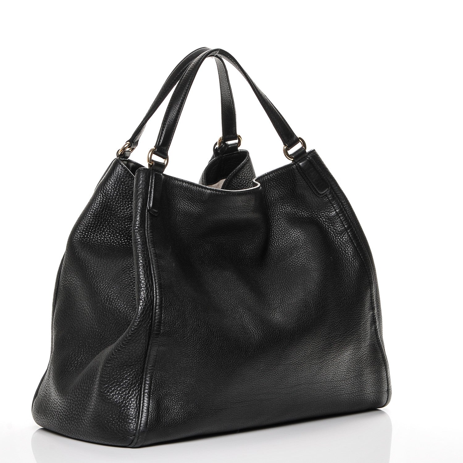 Gucci Pebbled Calfskin Large Soho Shoulder Bag Black 3 of 7