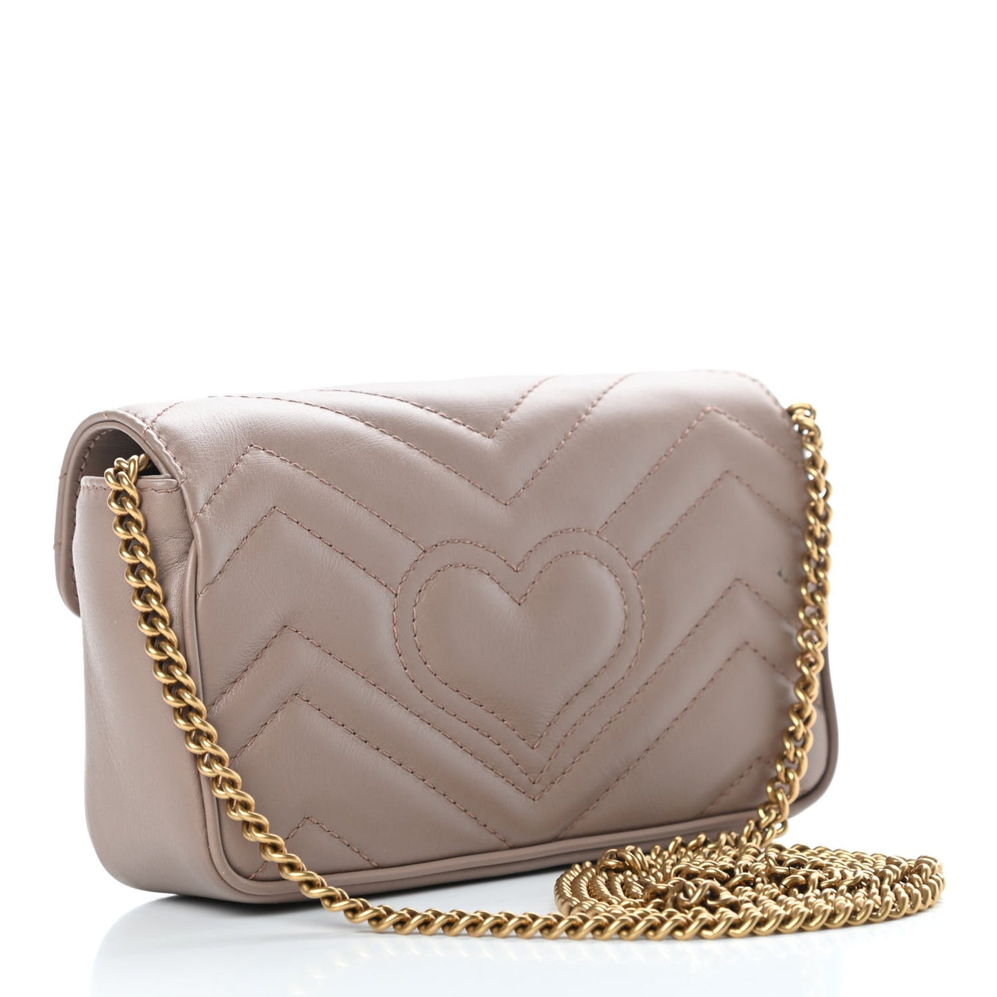 Calfskin Matelasse Super Mini GG Marmont Shoulder Bag Porcelain Rose