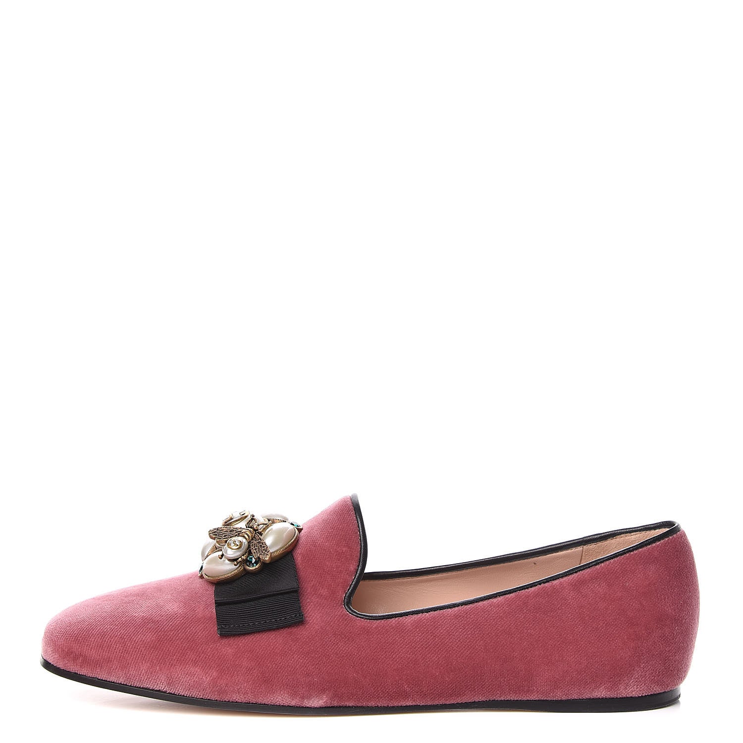 Gucci Velvet Etoile Pearl Embellished Loafers 40 Tibet Red 1 of 9