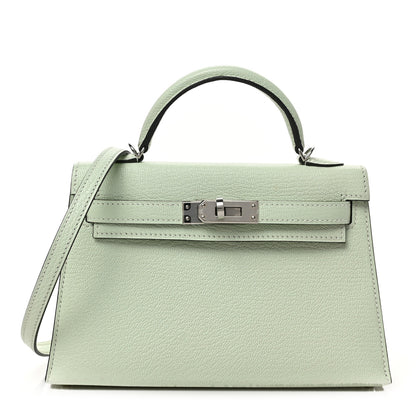 Hermes Chevre Mysore Mini Kelly Sellier 20 Vert Fizz 1 of 8