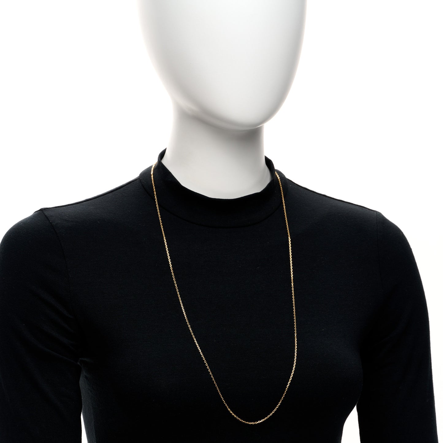 18K Yellow Gold Trace Chain Necklace 70cm