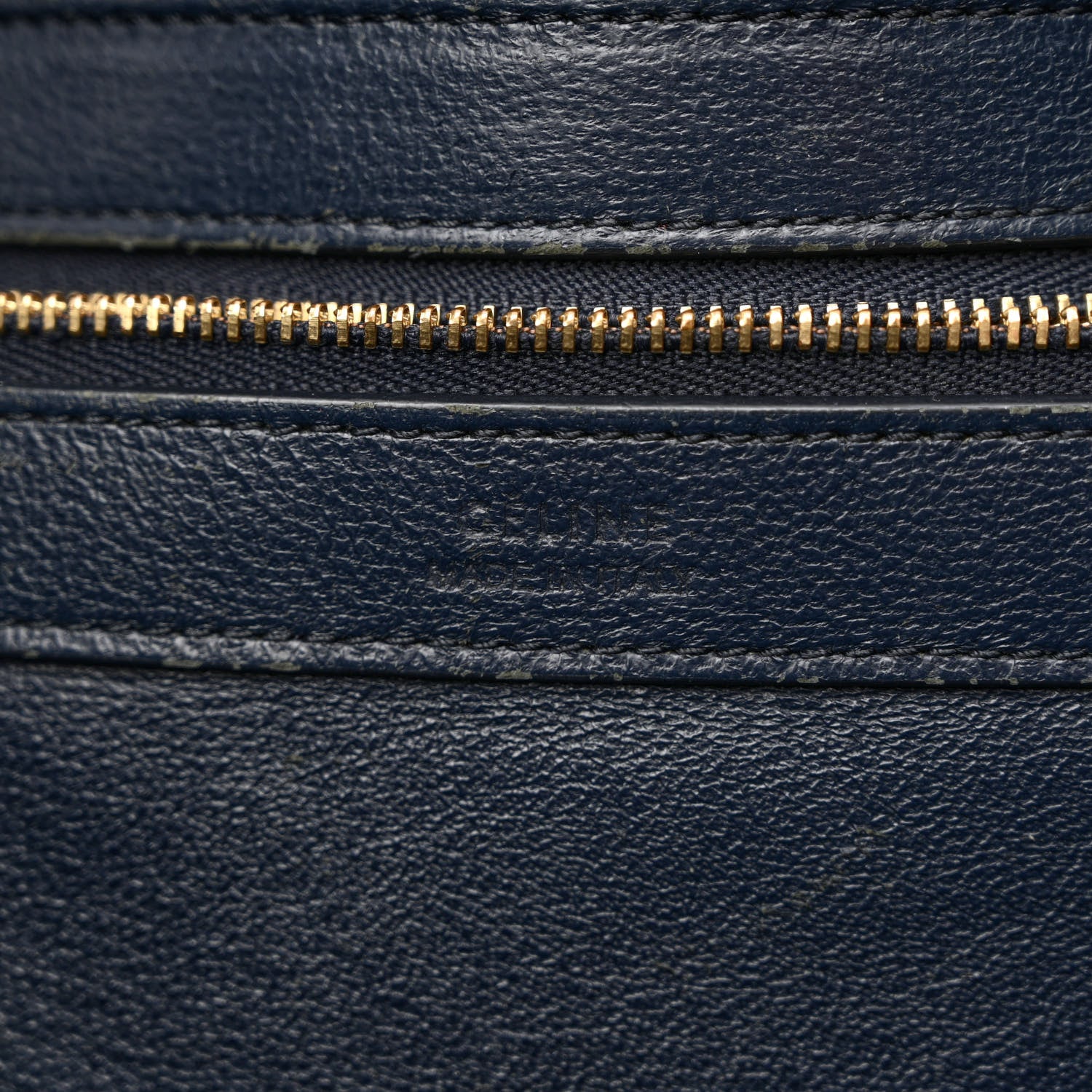 Celine Nubuck Crocodile Embossed Medium Belt Cabas Phantom Navy Blue 6 of 16