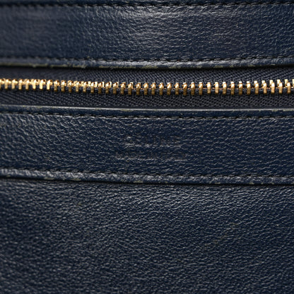 Celine Nubuck Crocodile Embossed Medium Belt Cabas Phantom Navy Blue 6 of 16