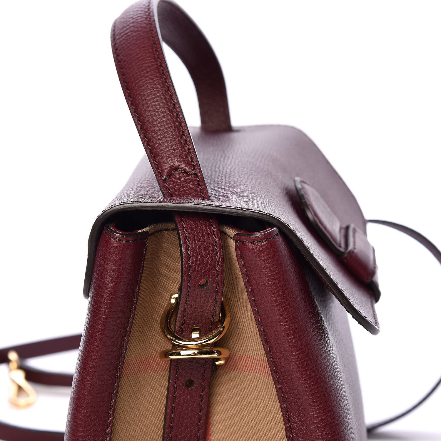 Burberry Derby Calfskin House Check Small Camberley Mahogany Red 23 of 26