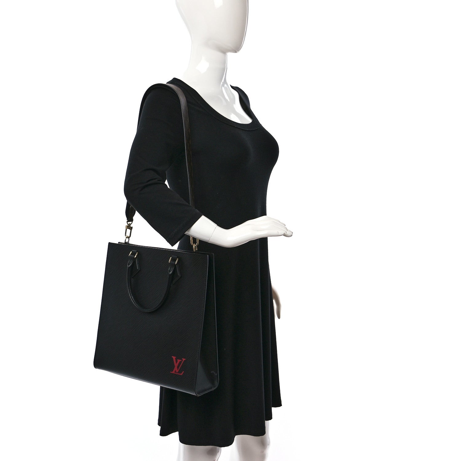 Louis Vuitton Epi Sac Plat PM Black 2 of 8