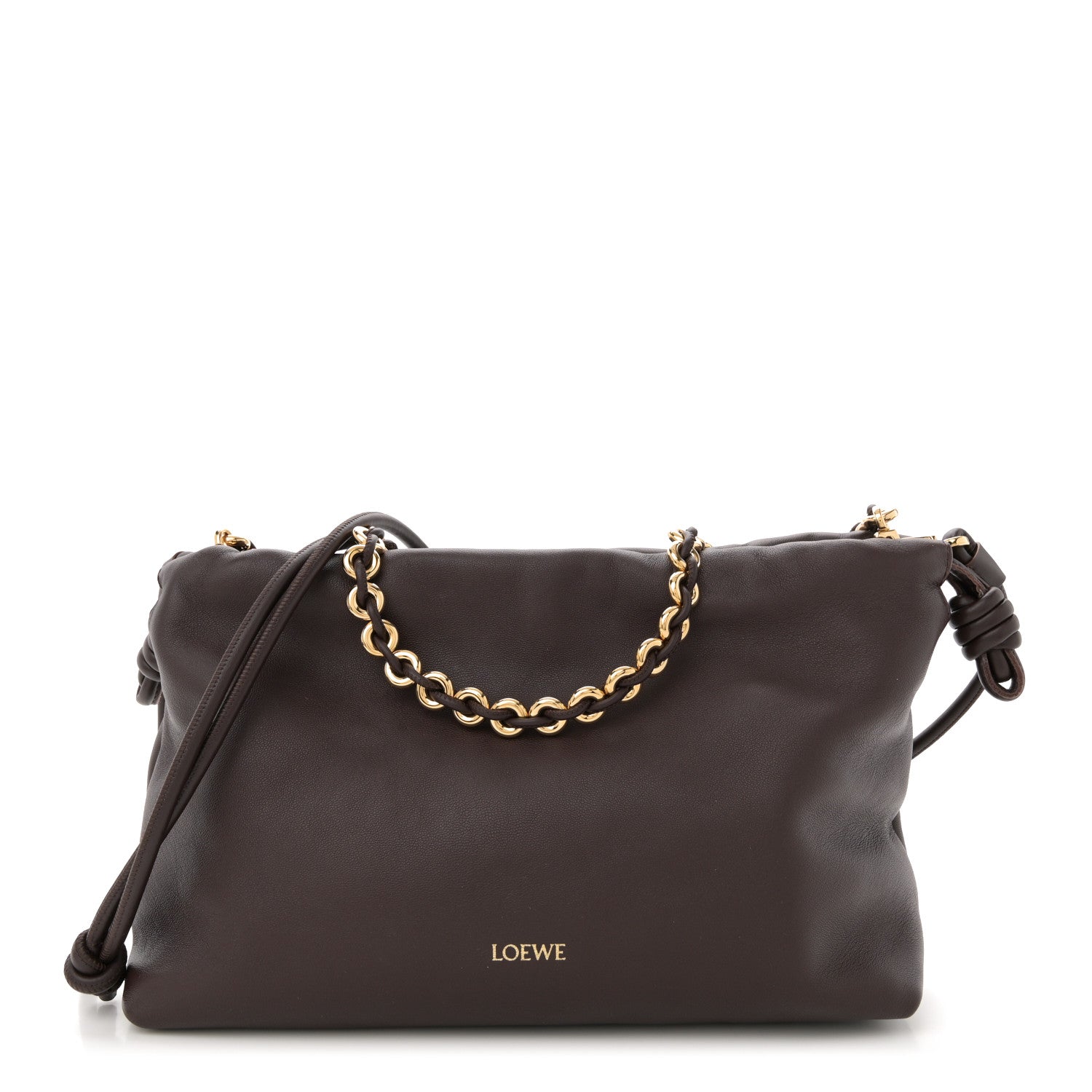 Loewe Mellow Nappa Medium Donut Chain Flamenco Knot Clutch Dark Burgundy 1 of 11