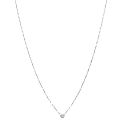 Tiffany Sterling Silver Diamond .03ct Elsa Peretti Diamonds by the Yard Pendant Necklace 1 of 4